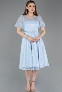 Midi Light Blue Dantelle Cocktail Dress ABK2550