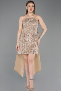 Short Gold Scaly Cocktail Dress ABK2556