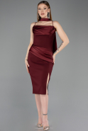 Midi Burgundy Cocktail Dress ABK2559