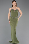 Olive Drab Long Evening Dress ABU5610