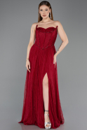 Long Burgundy Dantelle Evening Dress ABU5887