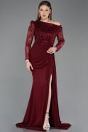 Long Burgundy Evening Dress ABU5893