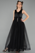 Black Long Girl Dress ABU2447