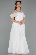 Long White Girl Dress ABU5903