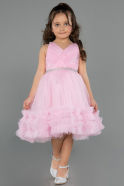 Short Powder Color Girl Dress ABK2567