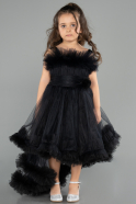 Front Short Back Long Black Girl Dress ABO129