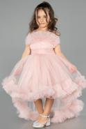 Front Short Back Long Powder Color Girl Dress ABO130