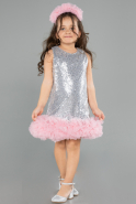 Short Silver Girl Dress ABK2574