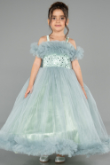 Long Mint Kid Wedding Dress ABG178