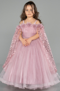 Long Powder Color Kid Wedding Dress ABG179