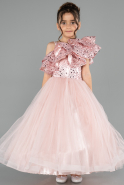 Long Powder Color Kid Wedding Dress ABG180