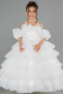 Long White Kid Wedding Dress ABG181
