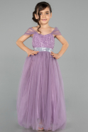 Lavender Long Girl Dress ABU3566