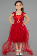 Front Short Back Long Red Girl Dress ABO105