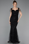 Long Black Beaded Evening Dress ABU5914