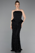 Long Black Scaly Evening Dress ABU5919
