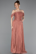 Long Light Brown Chiffon Prom Gown ABU5920
