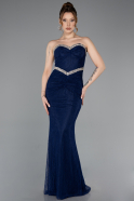Long Navy Blue Dantelle Mermaid Prom Dress ABU5921