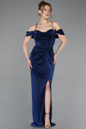 Long Sax Blue Prom Gown ABU5925