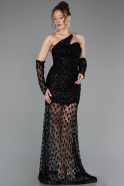 Short Black Scaly Mermaid Evening Gown ABK2581