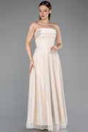 Long Beige Dantelle Evening Dress ABU5943