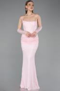 Long Powder Color Dantelle Mermaid Prom Dress ABU5933