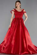 Long Red Designer Plus Size Gowns ABU5966
