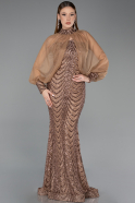 Long Copper Scaly Mermaid Prom Dress ABU5947