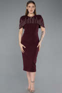 Midi Cherry Colored Party Dress ABK2588