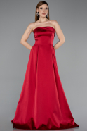 Long Red Satin Evening Dress ABU5932
