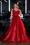 Long Red Designer Evening Dress ABU5962