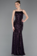 Long Dark Purple Mermaid Prom Dress ABU5939