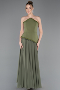Olive Drab Long Chiffon Evening Dress ABU5681