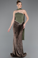 Olive Drab Long Scaly Mermaid Evening Gown ABU5703