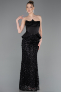 Long Black Scaly Evening Gown ABU5979