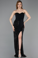 Long Black Beaded Evening Dress ABU5988