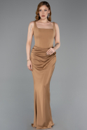 Long Bronze Satin Prom Gown ABU5990