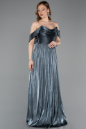 Anthracite Long Chiffon Cocktail Dress ABU5283