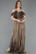 Copper Long Chiffon Cocktail Dress ABU5283