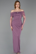 Lavender Long Beaded Evening Dress ABU5550