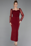 Burgundy Midi Cocktail Dress ABK2387