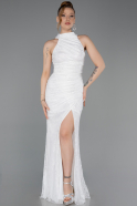 White Long Dantelle Mermaid Prom Dress ABU5598