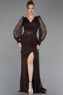 Long Brown Dantelle Evening Dress ABU6016
