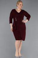 Midi Burgundy Plus Size Cocktail Dress ABK2595