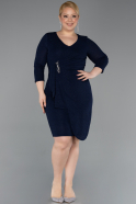 Midi Navy Blue Plus Size Cocktail Dress ABK2595