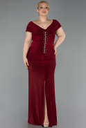 Long Burgundy Plus Size Evening Gown ABU5900