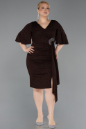 Brown Midi Oversized Evening Dress ABK1625