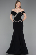 Long Black Plus Size Evening Dress ABU6047