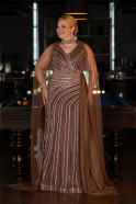 Long Copper Stony Plus Size Evening Dress ABU6024