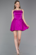 Short Fuchsia Satin Cocktail Dress ABK2608